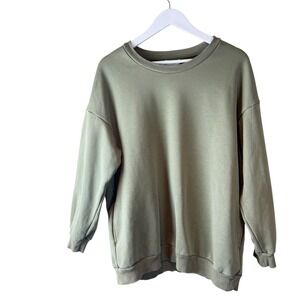 SUPESU Women's Crew Neck Long Sleeve Sweatshirt Olive‎ Green Size L